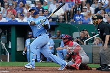Salvador Perez Game Used & Signed 8/11/23 - 4-4 HR Bat Photo Match