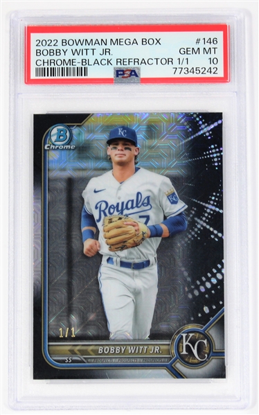 Bobby Witt Jr. Chrome-Black Refractor 1/1 Gem Mint 10 PSA 