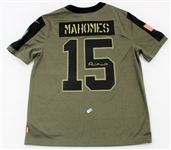Patrick Mahomes Signed Military Appreciation Jersey and Pro Model Helmet