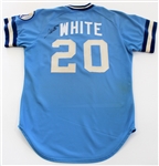 Frank White 1978 Road Blue Game Used & Signed Jersey - JSA