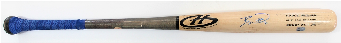 Bobby Witt Jr. 2023 Game Used & Signed Bat - MLB KQV YP337211