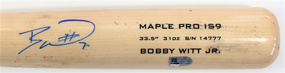 Bobby Witt Jr. 2023 Game Used & Signed Bat - MLB KQV YP337211