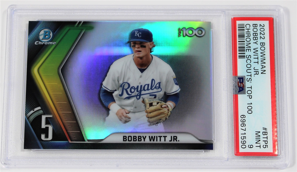 Bobby Witt Jr. 2022 Bowman Crome Scouts Top 100 Mint 9 - PSA