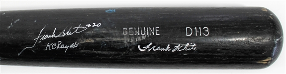 Frank White Game Used & Signed 86-89 Bat - JSA Autograph 