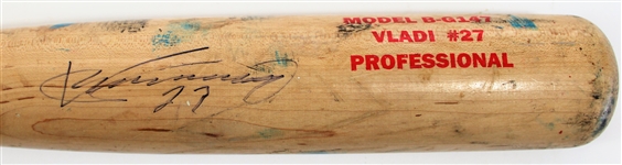 Vladimir Sr. Guerrero Game Used & Signed Angeles Bat