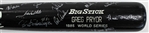 1985 Kansas City Royals Team Signed World Series Bat - Greg Pryor