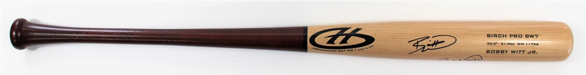 Bobby Witt Jr. & Sr. Signed Pro Model Witt Jr. Bat - Becket Witness 