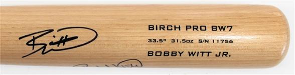 Bobby Witt Jr. & Sr. Signed Pro Model Witt Jr. Bat - Becket Witness 