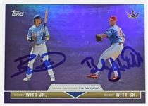 Bobby Witt Jr. & Bobby Witt Sr. dual Signed Topps Crown Collection Card - Beckett Witness