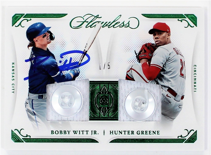 Bobby Witt Jr. Signed 1/5 Flawless 2022 Pannini Card - Beckett Witness