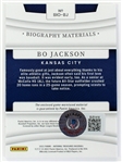 Bo Jackson Signed 1/1 Panini Card - Beckett Witness