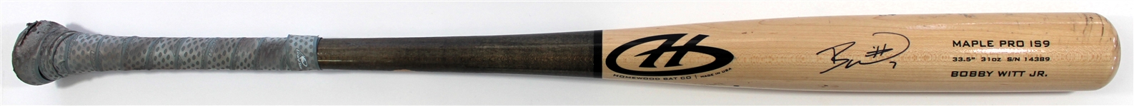 Bobby Witt Jr. 2023 Game Used & Signed Bat  