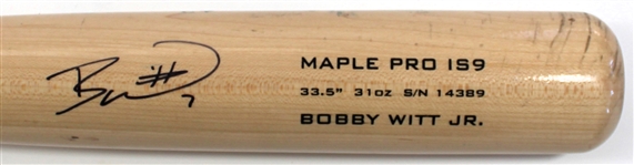 Bobby Witt Jr. 2023 Game Used & Signed Bat  