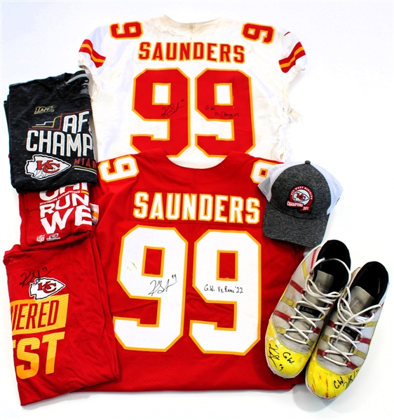 Khalen Saunders GU & Signed 2022 Home & Away Jersey - Cleats- Swag