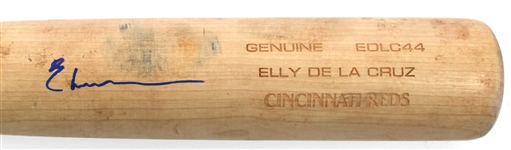 Elly De La Cruz 2023 Cincinnati Reds Game Used & Signed Bat