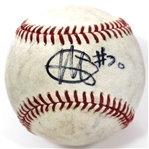 Yordono Ventura 6-11-2014 Game Used Signed Baseball