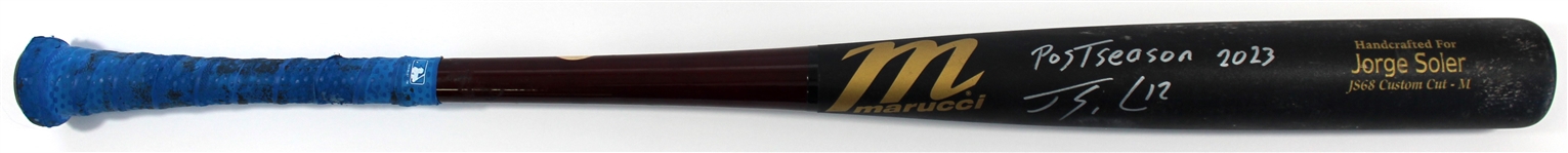 Jorge Soler 2023 Post Season Game Used & Signed Bat