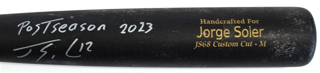 Jorge Soler 2023 Post Season Game Used & Signed Bat