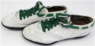 Kansas City A's 1967 Game Worn White Cleats - Ted Kubiak - #14 on tonuge