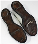 Kansas City A's 1967 Game Worn White Cleats - Ted Kubiak - #14 on tonuge