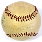 Cy Young Signed 1952 Baseball W/ Full JSA Letter & Newspaper Clips