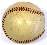 Cy Young Signed 1952 Baseball W/ Full JSA Letter & Newspaper Clips