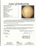 Cy Young Signed 1952 Baseball W/ Full JSA Letter & Newspaper Clips