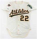 Luis Polonia 1988 Oakland A's Game Worn & Signed WS Jersey
