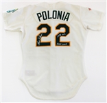 Luis Polonia 1988 Oakland A's Game Worn & Signed WS Jersey