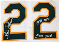 Luis Polonia 1988 Oakland A's Game Worn & Signed WS Jersey