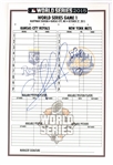 Salvador Perez CSA witness signed 2015 WS lineup card. 