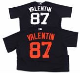 Jose Valentin Lot of 2 Detroit Tigers GU & Signed Coach's Jerseys