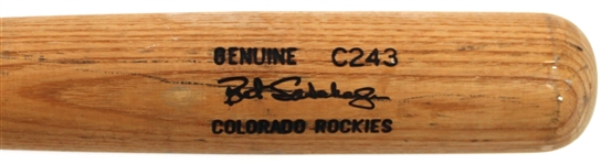 Bret Saberhagen Game Used Bat Colorado Rockies