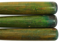 Kansas City A's Green Bats X 3 - Rick Monday-Ramon Webster-Hersberger