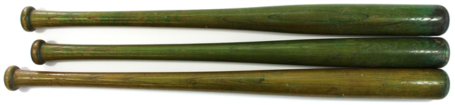 Kansas City A's Green Bats X 3 - Rick Monday-Ramon Webster-Hersberger