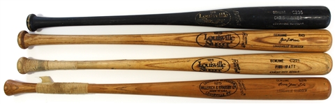 Lot of 4 Game Used Bats - Amos Otis