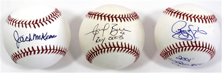 Reggie Sanders-Jack McKeon-Angel Berroa Signed Baseballs