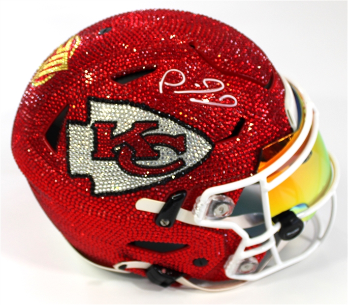 KC Chiefs Swarovski Crystal Helmet Signed by Patrick Mahomes - Becket