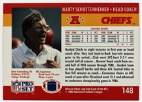 Marty Schottenheimer Signed Kansas City Chiefs Card *
