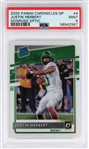 Justin Herbert 2020 Panini Chronicles DP PSA 9 *