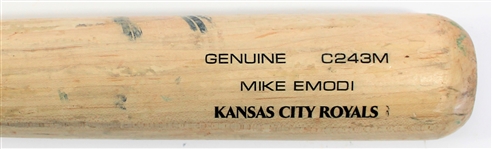 Mike Emodi 2018 Game Used Kansas City Royals Bat Pre Psa