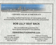 Bob Lilly Signed HOF 80 Cowboys Seatback 