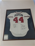 Hank Aaron Signed 500 HR Jersey W/ 11 Autos in Pristine Condition - PSA