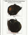 Yadier Molina 2013 Game Used Cardinals Catchers Mitt - PSA Full Letter