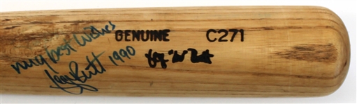 George Brett Game Issued/Ready 1990 Signed Bat