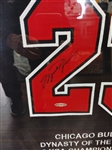 Michael Jordan Signed Framed Stat Jersey - Upper Deck Loa 