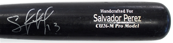Salvador Perez 2012 Game Used & Signed Kansas City Royals Bat