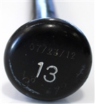 Salvador Perez 2012 Game Used & Signed Kansas City Royals Bat