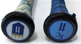 Maikel García lot of 2 Game used & Signed 2023 Bats - MLB Authenticated