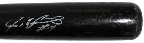 Ivan Pudge Rodriguez Game Used & Signed Florida Marlins Bat